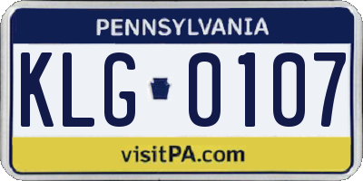 PA license plate KLG0107