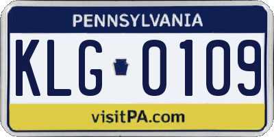 PA license plate KLG0109