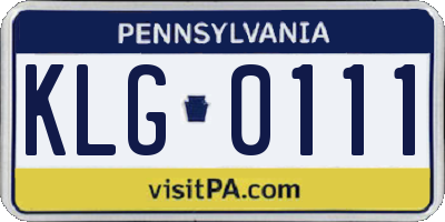 PA license plate KLG0111