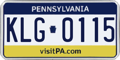 PA license plate KLG0115