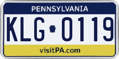PA license plate KLG0119