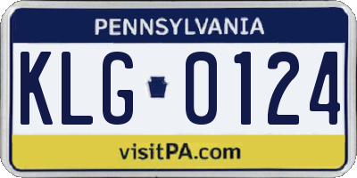 PA license plate KLG0124