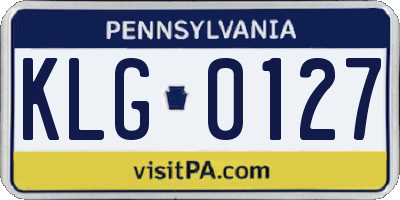 PA license plate KLG0127