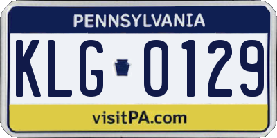 PA license plate KLG0129