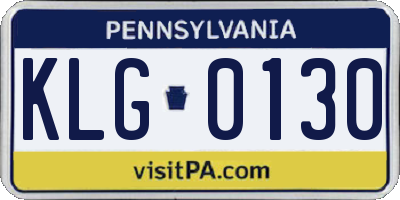 PA license plate KLG0130