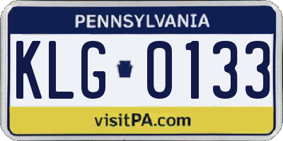 PA license plate KLG0133