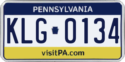 PA license plate KLG0134