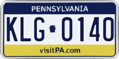 PA license plate KLG0140