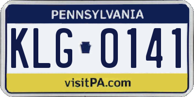 PA license plate KLG0141