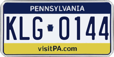 PA license plate KLG0144