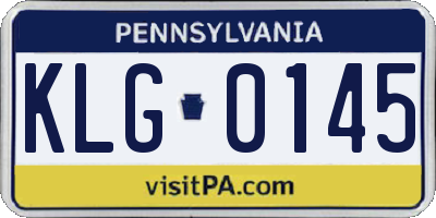 PA license plate KLG0145