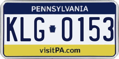 PA license plate KLG0153