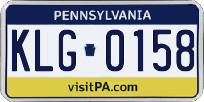 PA license plate KLG0158