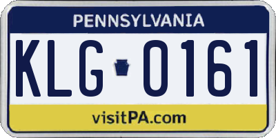 PA license plate KLG0161