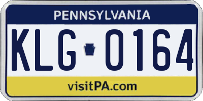 PA license plate KLG0164