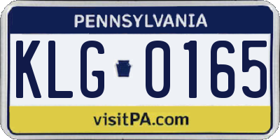 PA license plate KLG0165