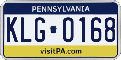 PA license plate KLG0168