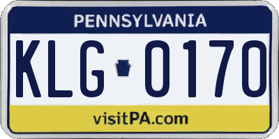 PA license plate KLG0170