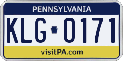 PA license plate KLG0171