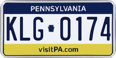 PA license plate KLG0174