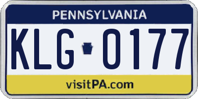 PA license plate KLG0177