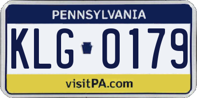 PA license plate KLG0179
