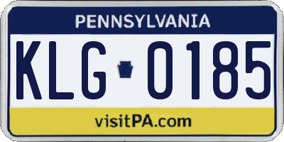 PA license plate KLG0185