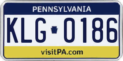 PA license plate KLG0186
