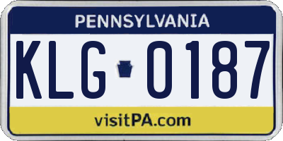 PA license plate KLG0187