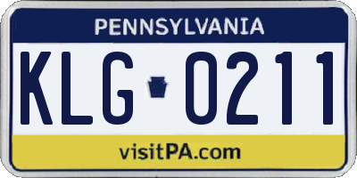 PA license plate KLG0211