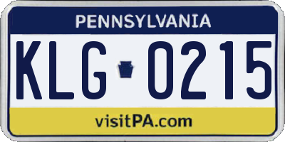 PA license plate KLG0215
