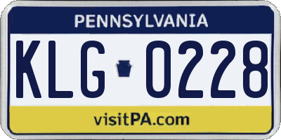 PA license plate KLG0228