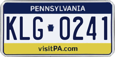 PA license plate KLG0241