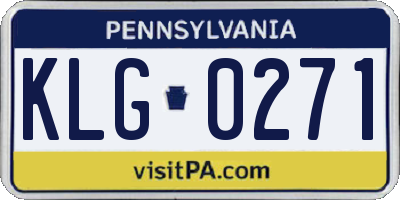 PA license plate KLG0271