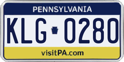 PA license plate KLG0280