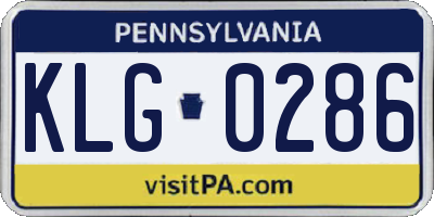 PA license plate KLG0286