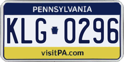PA license plate KLG0296