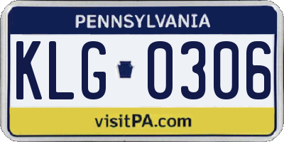 PA license plate KLG0306