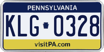 PA license plate KLG0328
