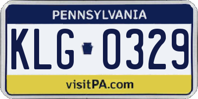 PA license plate KLG0329