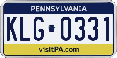 PA license plate KLG0331