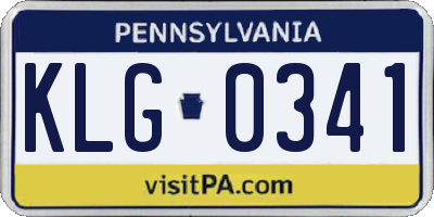 PA license plate KLG0341
