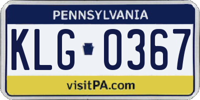 PA license plate KLG0367