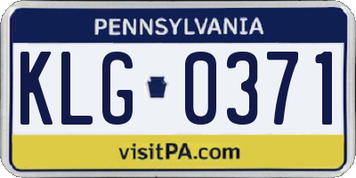 PA license plate KLG0371