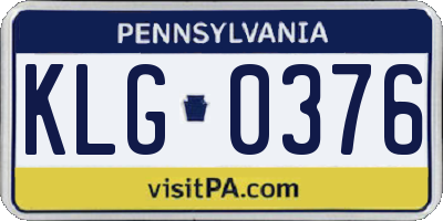 PA license plate KLG0376
