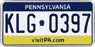 PA license plate KLG0397
