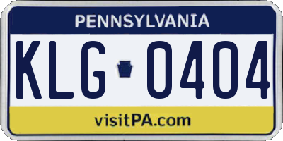 PA license plate KLG0404
