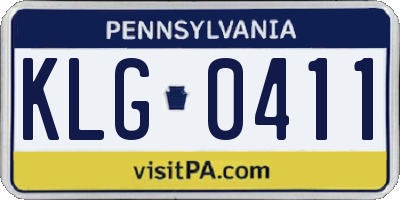 PA license plate KLG0411