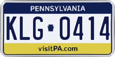 PA license plate KLG0414