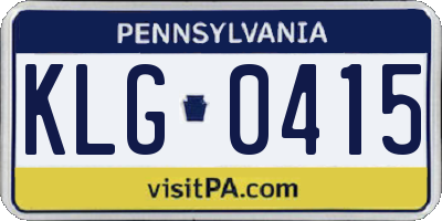 PA license plate KLG0415